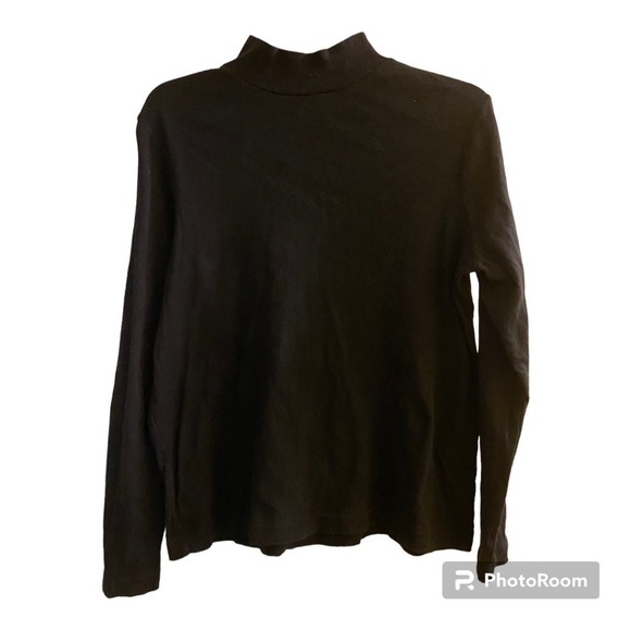 Vintage Kim Rogers Black Mock Turtleneck Top - Picture 1 of 3